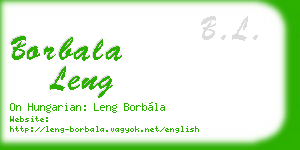 borbala leng business card